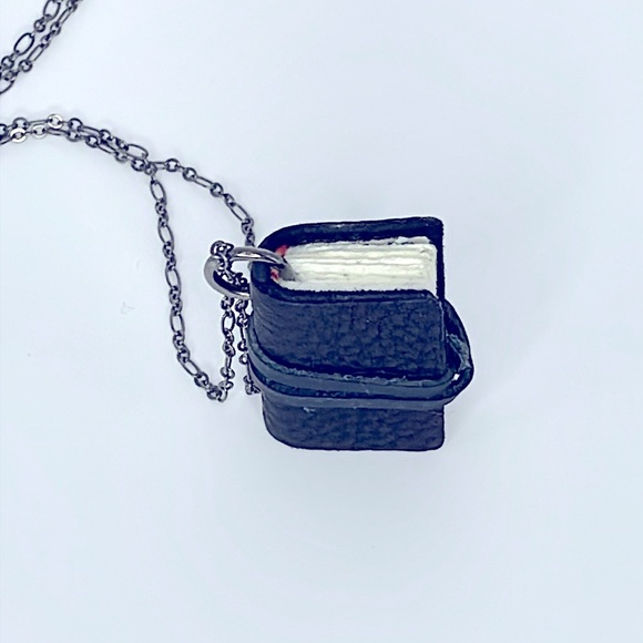 Large Leather & Parchment Book Necklace - Picture 3 of 3